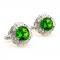 Green Crown Cut Crystal Cufflinks 1.JPG